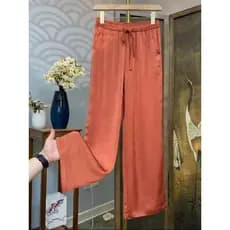 Estilo chinês estilo étnico calças largas femininas 2026 verão estilo fino Drape cintura alta mais magro olhar All-Match