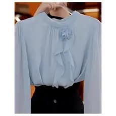 2025 novo estilo francês elegante temperamento camisa feminina estilo ocidental moda manga comprida All-Match Design Hig