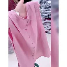 Camisa de linho sem mangas rosa com redução de idade, gola redonda, Design único, 2025, verão, novo estilo, Top chique f