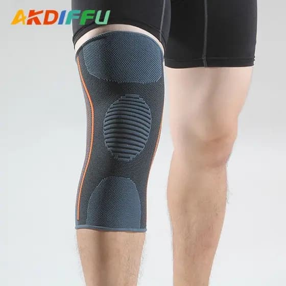 Joelheiras esportivas de malha de Nylon, joelheiras quentes e respiráveis para corrida, montanhismo, produtos ao ar livr