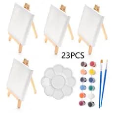 Mini cavalete conjunto de prancheta conjunto de 23 peças crianças iniciante acrílico pintura a óleo Desktop tripé de mad