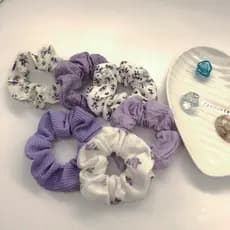 Brandy brandy mesmo estilo Floral laço de cabelo francês suave cor roxa bm influenciador menina laço de cabelo francês a