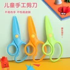 Fornecimento direto da fábrica todo o plástico tesoura infantil tesoura de plástico jardim de infância arte do bebê arte