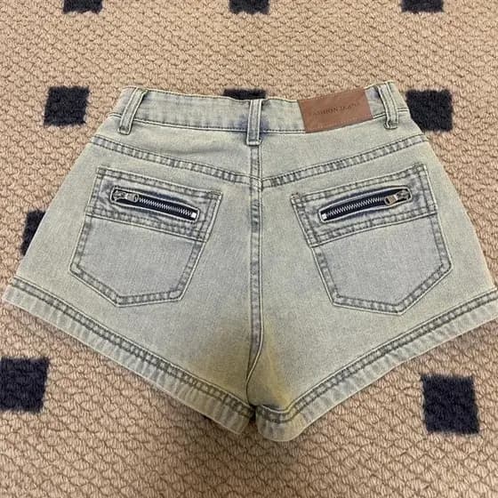 Americano Retro Denim shorts feminino verão novo estilo bolso zíper Design a linha calças magro-ajuste mais magro olhar