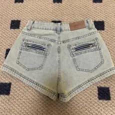 Americano Retro Denim shorts feminino verão novo estilo bolso zíper Design a linha calças magro-ajuste mais magro olhar