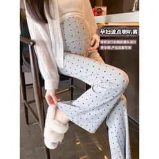 Mulheres grávidas calças flexíveis verão bolinhas sem ajuste com cortina sentir barriga elevador Leggings flexível calça