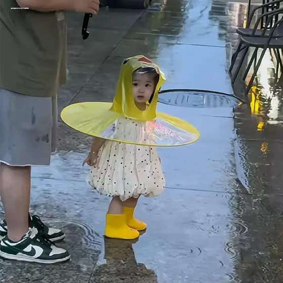 Capa de chuva para bebês, capa de chuva UFO para crianças, desenho animado, capa de chuva para crianças pequenas