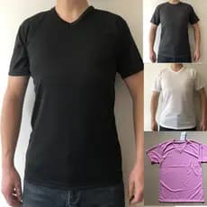 Esportes de secagem rápida polo masculino em torno do pescoço com decote em V camiseta de manga curta ao ar livre verão