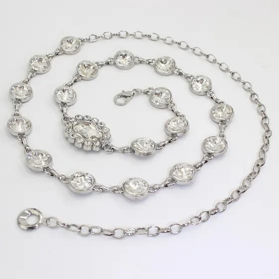 Corrente de cintura vestido feminino All-Match temperamento High-End strass cinto de Metal decorativo combinando saia Ha