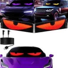 2 Pieces of LED Screen with Devil Eyes Vehicle Light 10.2*34.8cm