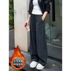 Cintura alta solta estilo preguiçoso calças largas para mulheres 2026 outono inverno