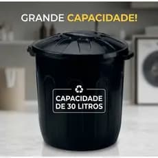 Lixeira 30 Litros - Balde Lixão Cesto Para Lixo Com Tampa Super Resistente Ótima Qualidade Pratica Limpeza E Organização