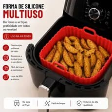 Forma De Silicone Air fryer Antiaderente Cesto Silicone Fritadeira Elétrica Quadrado Resistente