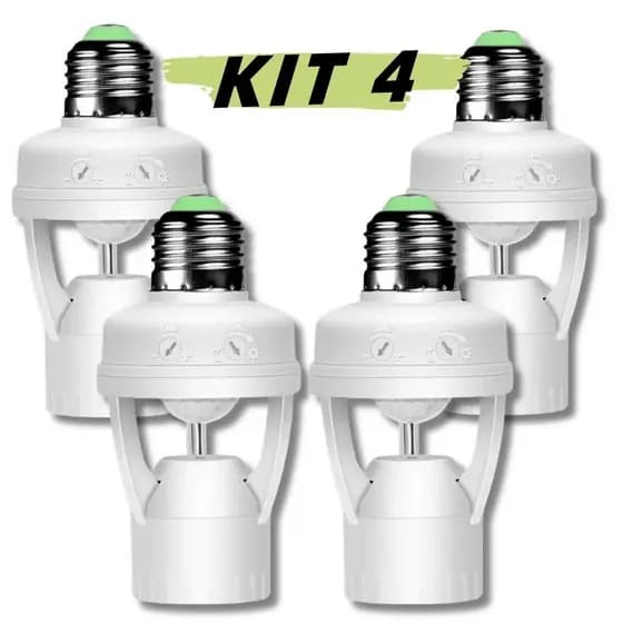 KIT Sensor de Movimento para lâmpada Soquete E27 c/ sensor de presença Bivolt 110V~220V Max 60W