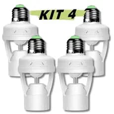KIT Sensor de Movimento para lâmpada Soquete E27 c/ sensor de presença Bivolt 110V~220V Max 60W
