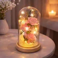 Luminária Cúpula Acrílico A Bela E A Fera GRANDE 19 Cm A Rosa Encantada