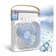 Refrigerador De Ar Ventilador Umidificador Portátil Com Led Reservatório De Água Led Usb