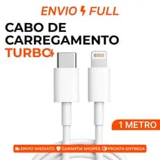 CABO DE CARREGAMENTO TURBO PARA IPHONE 1M APPLE LIGHTNING PARA USB-C