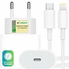 Carregador rápido para iphone iPhone Fonte 25W + Cabo Lightning | iPhone 8 ao 14