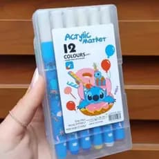 Canetinhas Coloridas Stitch e Capivara 12 e 24 cores - Papelaria Fofa - Design que Encanta