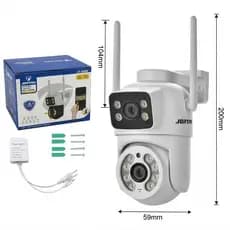 Câmera Segurança Wi-Fi Externa À Prova D'água Dual Lens 2 Telas App Yoosee Visão Noturna Colorida