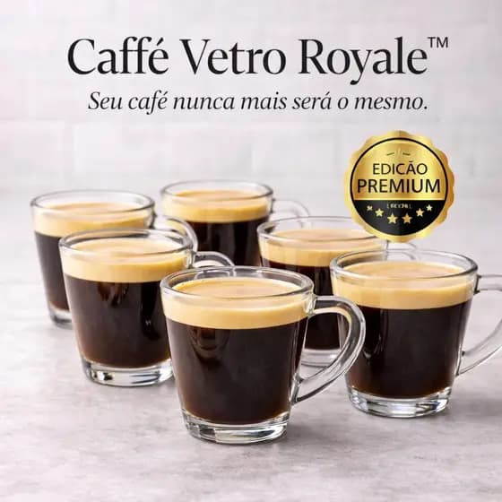 Conjunto 6 Canecas Vidro Transparente Dose Cafe Espresso 70ml Elegante Resistente copo shot / licor