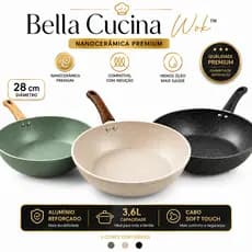 🔥 Frigideira Revestida Nanocerâmica 28cm Antiaderente Cozinha Saudável Sem Grudar Fácil de Limpar 🍳