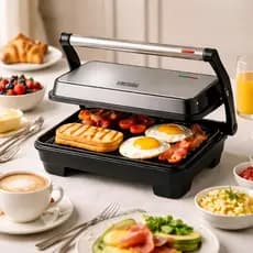 Sanduicheira Elétrica Grill 1000W 127V - Inox sanduiche lanche grelhar antiaderente carnes peixes...