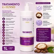 Creme Para Pentear Tratamento Intenso Profissional 1 Litro Hidratação Reconstrução Brilho para Fios