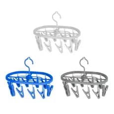 Varal Oval com 10 Prendedores para Meias e Roupas Íntimas Compacto Sortido