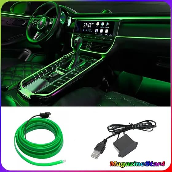 Fita de LED Neon Para Painel do Carro - Verde