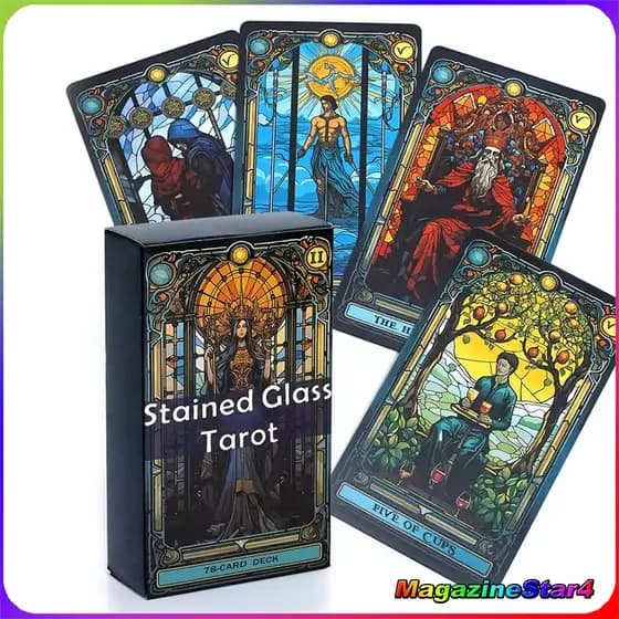 Cartas de Tarô Os Vitrais - Stained Glass Tarot – 78 Cartas Baralho Completo