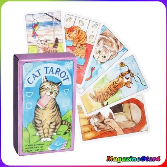 Cartas de Tarô dos Gatos - Cat Tarot – 78 Cartas Baralho Completo