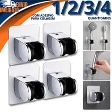 Suporte Chuveirinho 1/2/3/4 Ducha Higiênica Autoadesivo Parede Colante Ajustável Sem Furos