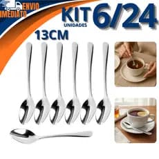 Colher De Chá Inox 13cm 6/12/18/24  Colheres Premium Cozinha Restaurante Bar Lanchonete