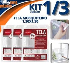 Tela Mosquiteiro Mosquiteira 1/2/3 Para Janela 1,30x1,50 Com Fita Colante Velcro Anti-Inseto Mosquitos