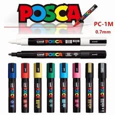 UNI Posca Graffiti Marker PC-1M 3M 5M Ponta Média 0.7mm-2.5mm Arte Papelaria Para Escola/Escritório Posc Marcador PCLD 9