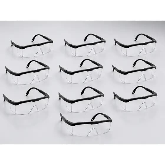 Kit com 10 Óculos de Proteção Incolor Segurança Transparente EPI Lente Antiembaçante Trabalho Antirrisco Visão Ampla
