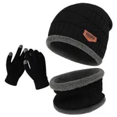 Kit Frio Inverno Touca Gorro + Luva Touch Celular + Cachecol Quentinho