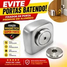 Fixador de Porta Magnético em Alumínio Premium  Trava Porta Anti Impacto Bate Porta Não Deixa Bater