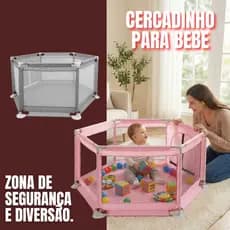 Cercadinho Infantil Portátil para Bebê – Chiqueirinho Seguro, Leve, Dobrável e Fácil de Montar, Viagens, Resistente.