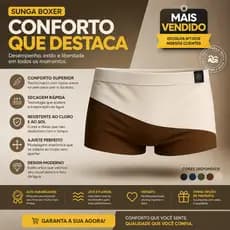 Sunga boxer masculina confortável premium