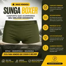 Sunga boxer masculina lisa cores variadas