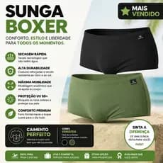 Sunga Boxer Masculina Kit 2 Peças Tecido Elástico Conforto