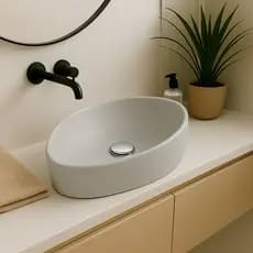 Cuba De Concreto Gota Sobrepor Para Banheiro  - Pia de Apoio - Design Sofisticado e Elegante