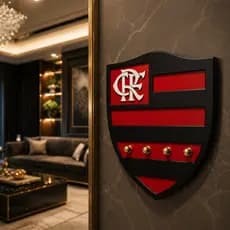 Porta Chaves Futebol com Escudo Decorativo Premium