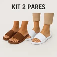Kit  Pares Chinelo Slide Feminino Confortável Das Blogueiras