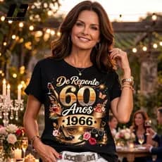 Camiseta De Repente 60 Anos 1966 Presente Aniversário 100% Algodão Penteado Tshirt Unissex Oversize