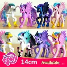 Figuras De Ação Princesa Celestia Luna Cadance My Little Pony Fluttershy Unicorn PinkiePie AppleJack Boneco Brinquedos