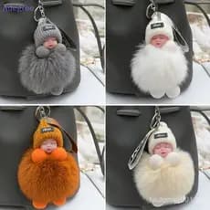 Adegree Chaveiro Pompom Sleeping Baby Keychain De Pelúcia Fofo Boneca Novo